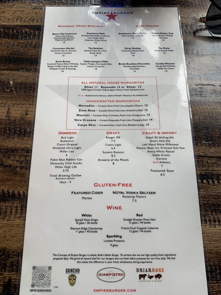 Empire Burger Menu - Image 3